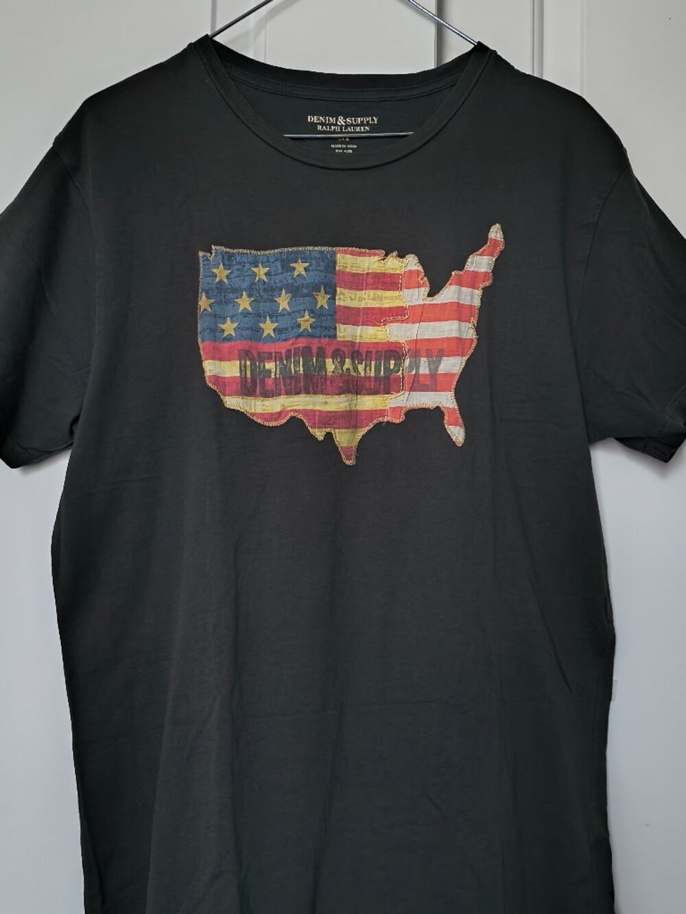 Denim & Supply Ralph Lauren USA Flag Graphic Tee Men's M Black